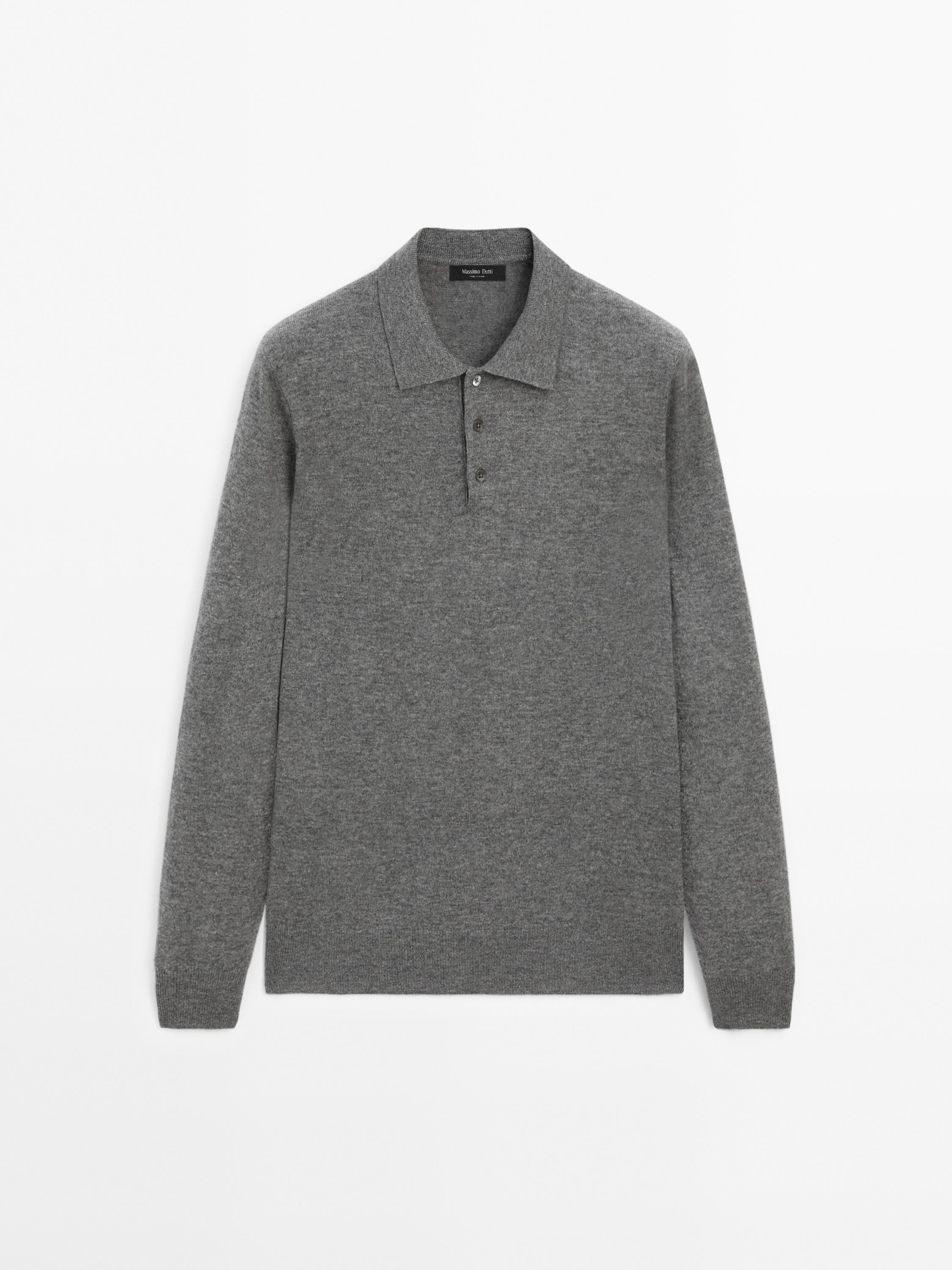 Wool blend knit polo jumper | Massimo Dutti UK