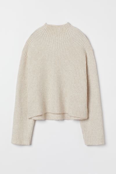 Ribbed Mock Turtleneck Sweater | H&M (US + CA)