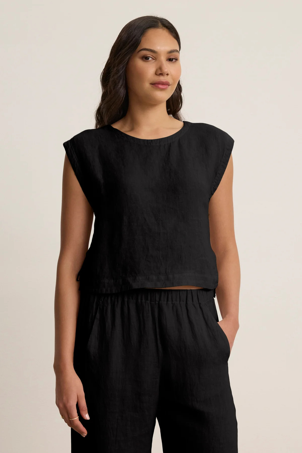 TAVIA WOVEN LINEN SLEEVELESS TOP | Velvet by Graham & Spencer