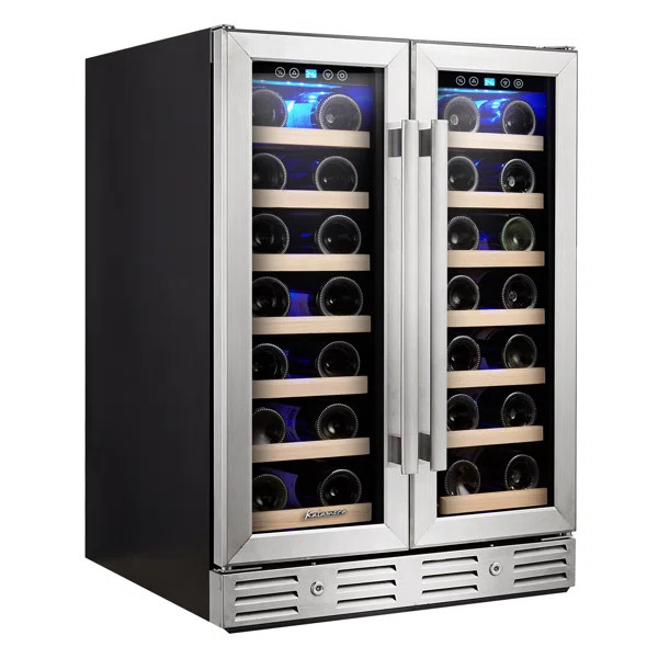 40 Bottle and 20 can Dual Zone Built-In Wine Refrigerator | Wayfair North America