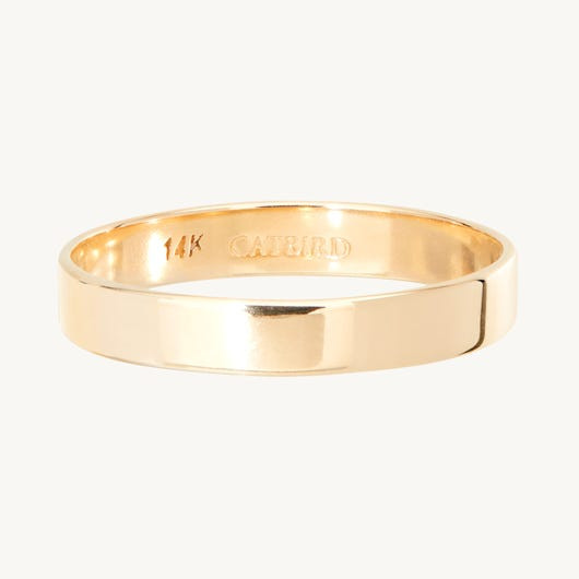 Stackable Engravable Gold Tomboy Ring | Catbird