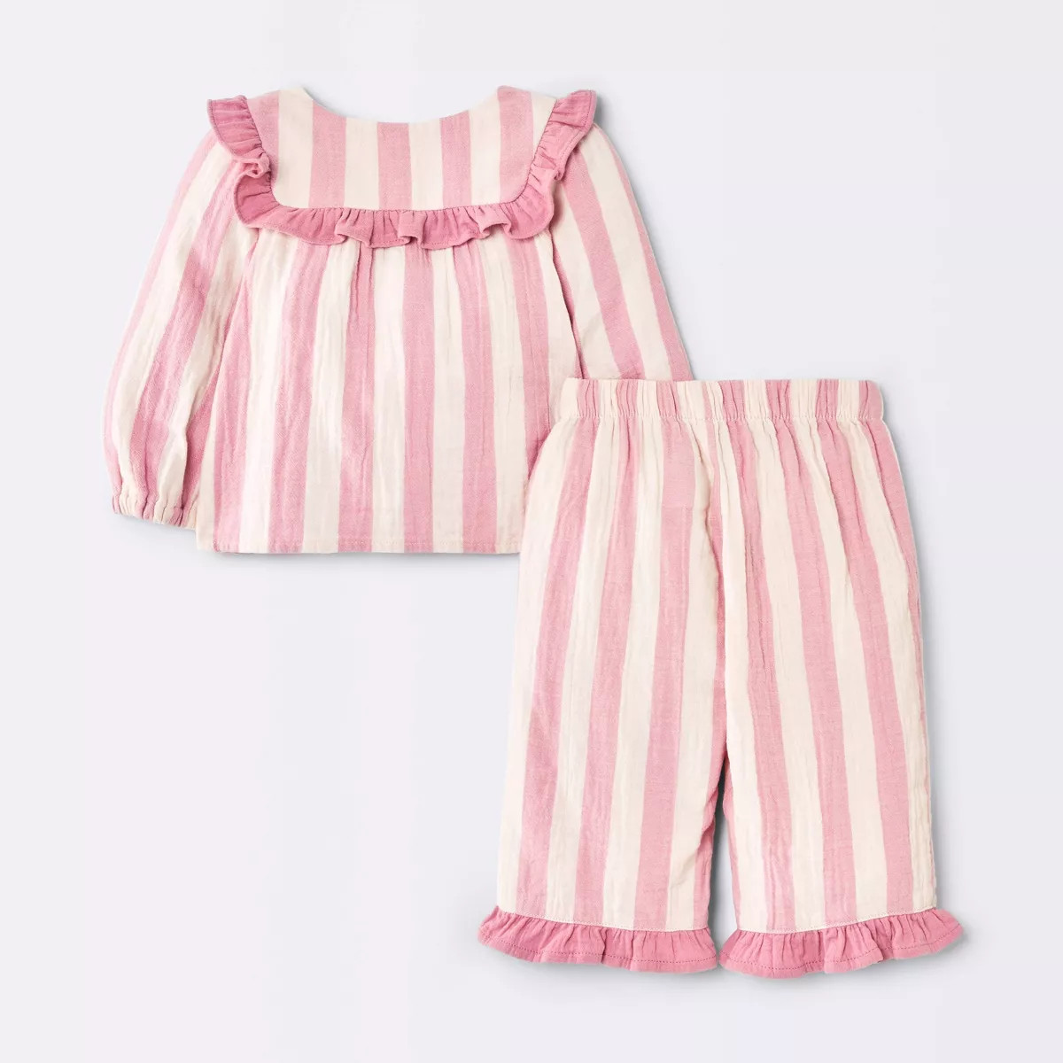 Baby Girls' Holiday Striped Ruffle Set - Cloud Island\u2122 Pink 24M | Target