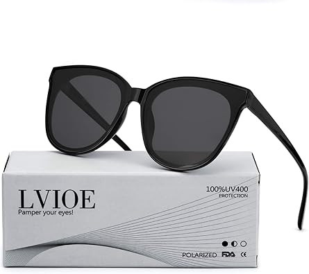 LVIOE Cat Eyes Sunglasses for Women, Polarized Oversized Fashion Vintage Eyewear for Driving Fish... | Amazon (US)