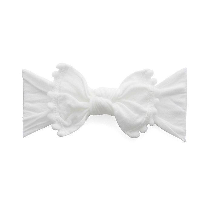 Baby Bling Trimmed Knot Headband in White | buybuy BABY