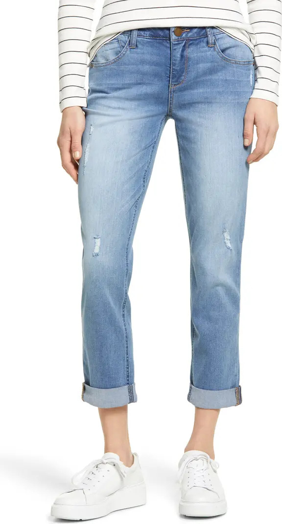 Ripped Crop Straight Leg Jeans | Nordstrom