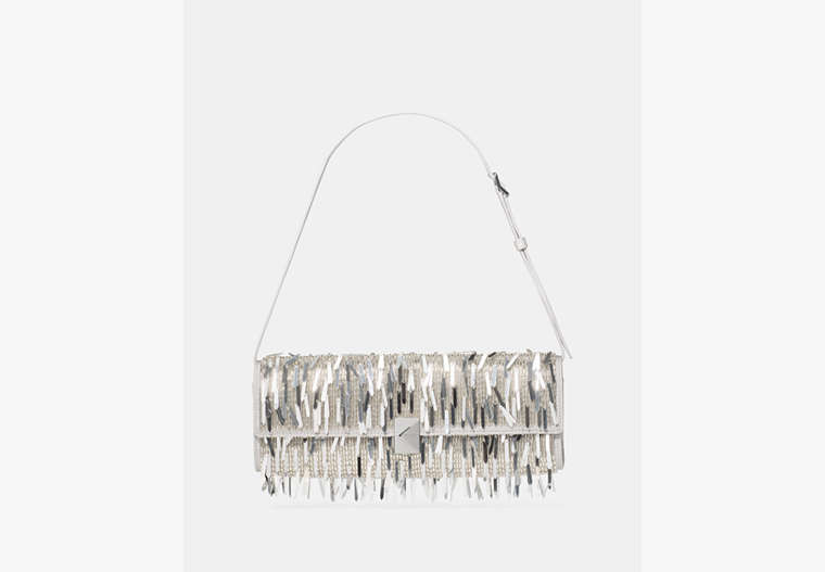 Kate Spade Deco Embellished Soft Mini Shoulder, Silver | Kate Spade Outlet