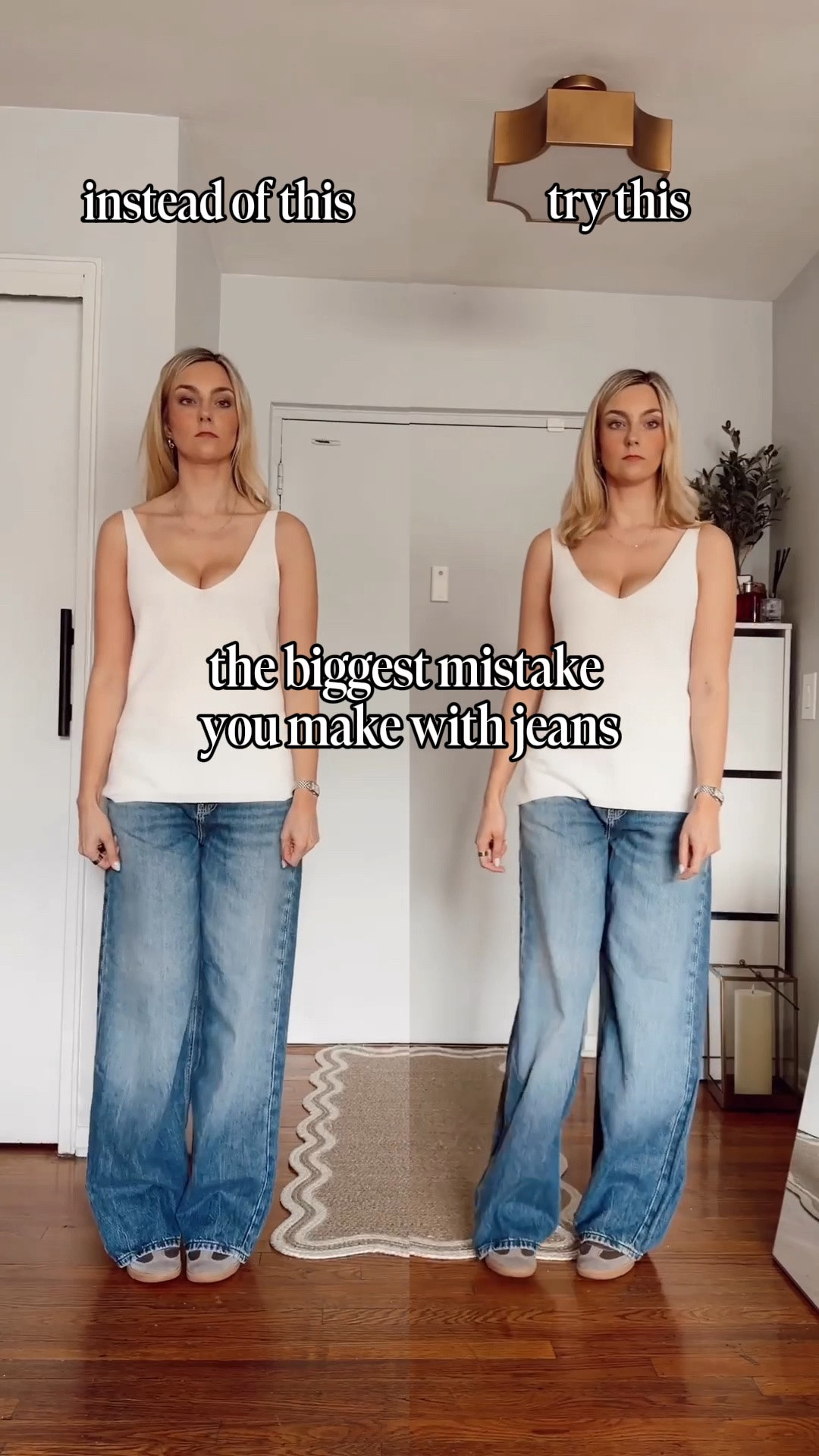Save this for later! I feel like the biggest mistake with low-rise baggy jeans is thinking they’re always easy to style. One wrong top or accessory can make the whole outfit feel boxy or heavier than you want. Once you add the right fitted piece and balance it with simple accessories, they instantly feel more flattering no matter what size you wear 🤍

Wearing pair from @Guess  & size 26

Outfit fixes • style tips • jeans outfit • spring outfit

#LTKootd #LTKgrwm #LTKdayinmylife
