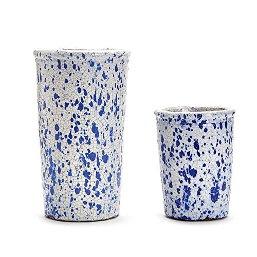 Two's Company 12-Pieces Indigo Splash Vase Includes Small 8pcs. & Large 4pcs. | Amazon (US)
