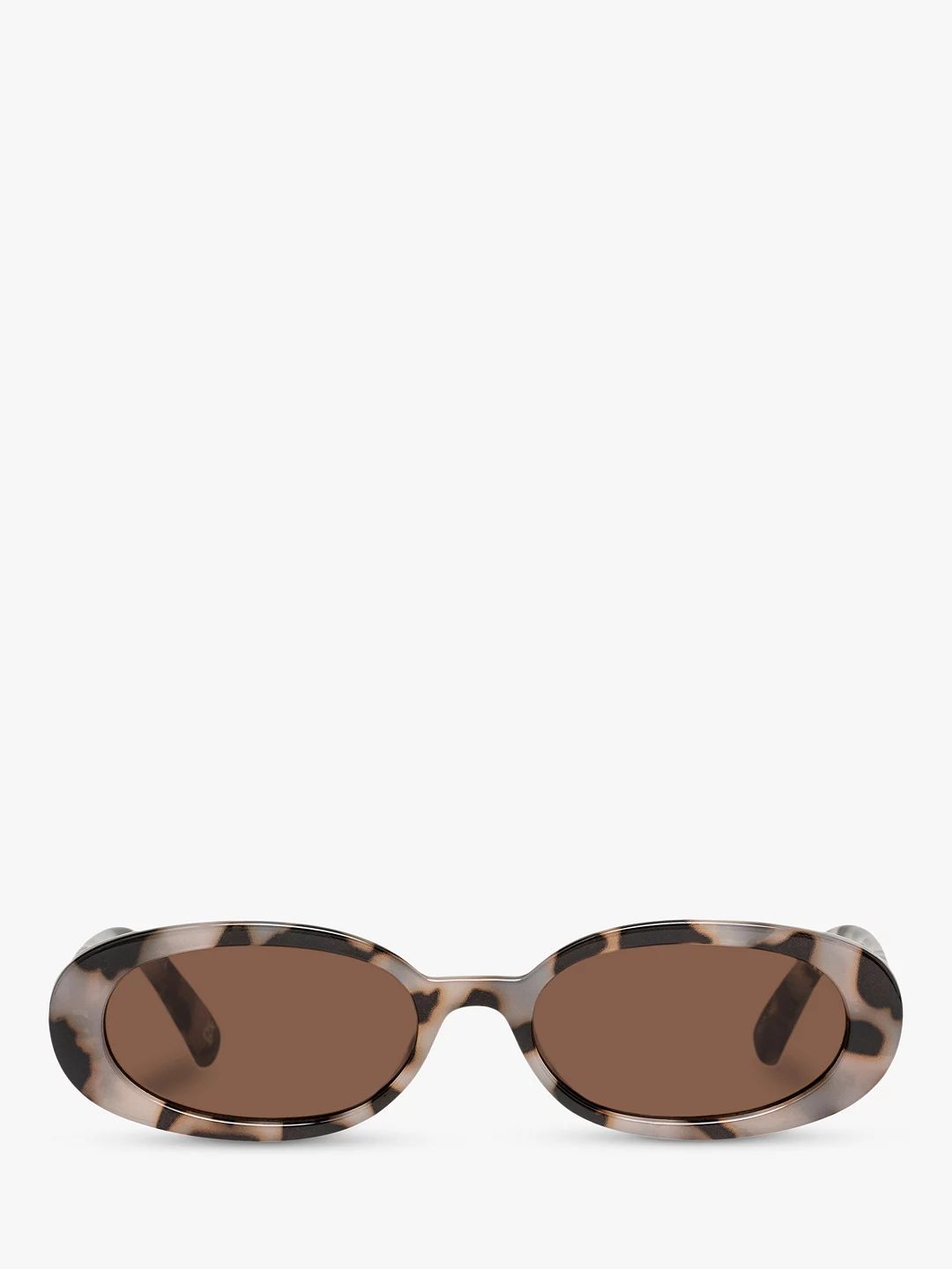 Le Specs L5000176 Women's Outta Love Oval Sunglasses, Tortoise/Brown | John Lewis (UK)