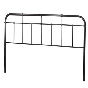 Noble House Crombie Industrial Iron King Headboard in Flat Black | Cymax