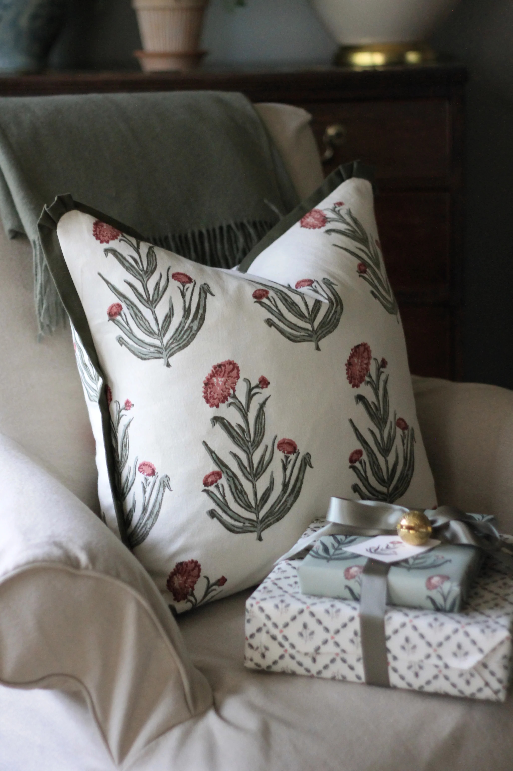 Amanda Pillow Covers | Moss Trim | JSH Home Essentials