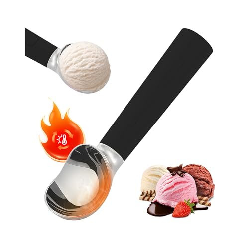 Electric Heated Ice Cream Scoop - Rechargeable Icecream Scoop with LED Display, IP67 Waterproof, Professional lce Cream Scoop for Hard lce Cream by Huyho (Black) | Amazon (US)