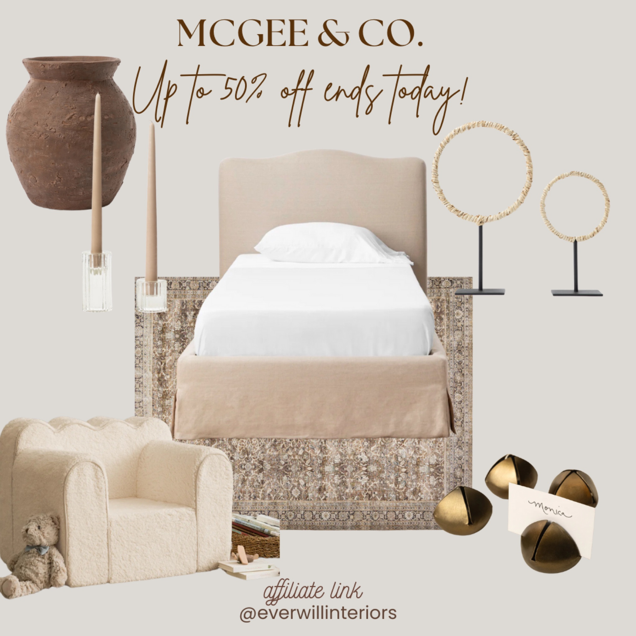 McGee and Co Sale Ends today!

There are so many priced items that would surprise you!

50% off faux trees, affordable decor and a GORGEOUS bed that I linked!

#holidaygiftguide #christmasgifts #giftsforher #bedsonsale #mcgeeandcosale #mcgeeandcobed #kidschair #placesetting #namecards #mcgeeandcovase #rugsonsale

#LTKSaleAlert #LTKHome #LTKGiftGuide