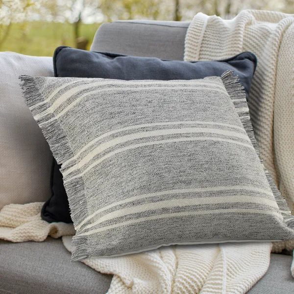 Duval Fringed Indoor/Outdoor Throw Pillow | Wayfair North America