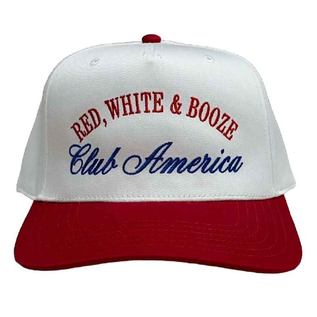 Red, White & Booze Club America White/red Trucker Hat, Embroidered Hat, Trendy Trucker Hat, Ameri... | Etsy (US)