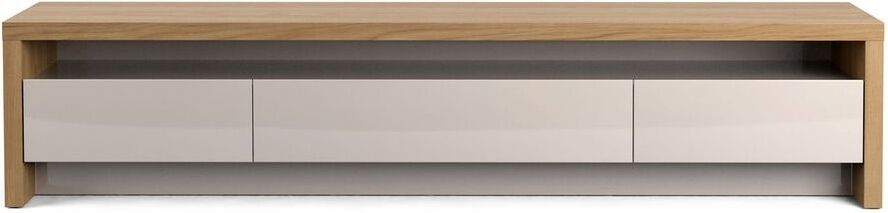 Sylvan 85.43 Inch TV Stand With 3-Drawers In Nature Wood And Off White | 1stopbedrooms