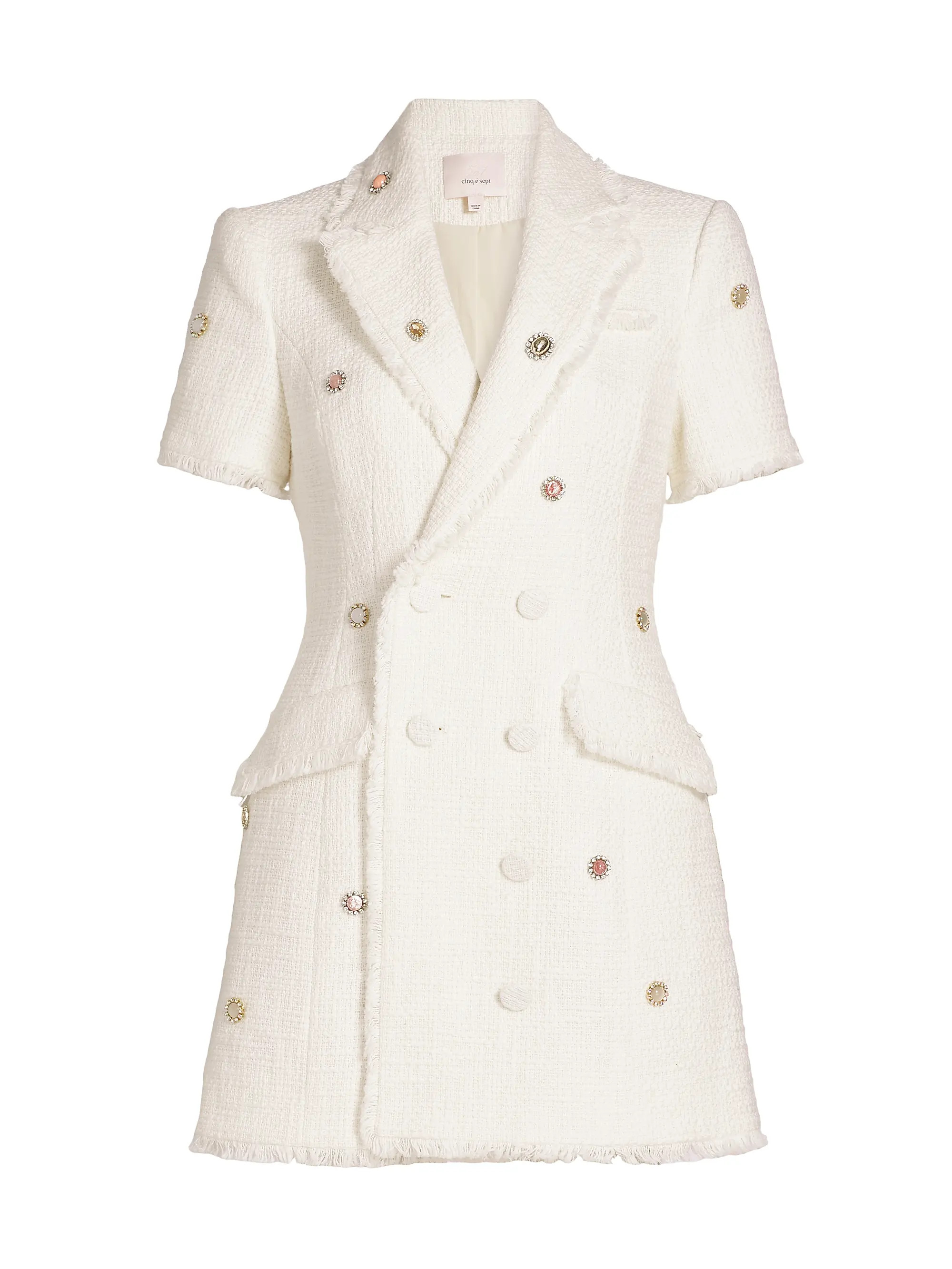 Cinq à Sept Joel Embellished Tweed Minidress | Saks Fifth Avenue | Saks Fifth Avenue