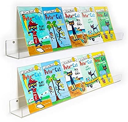 NIUBEE 2 -Packs Kids Acrylic Floating Bookshelf 36 Inch, Clear Bathroom Wall Floating Shelves, In... | Amazon (US)