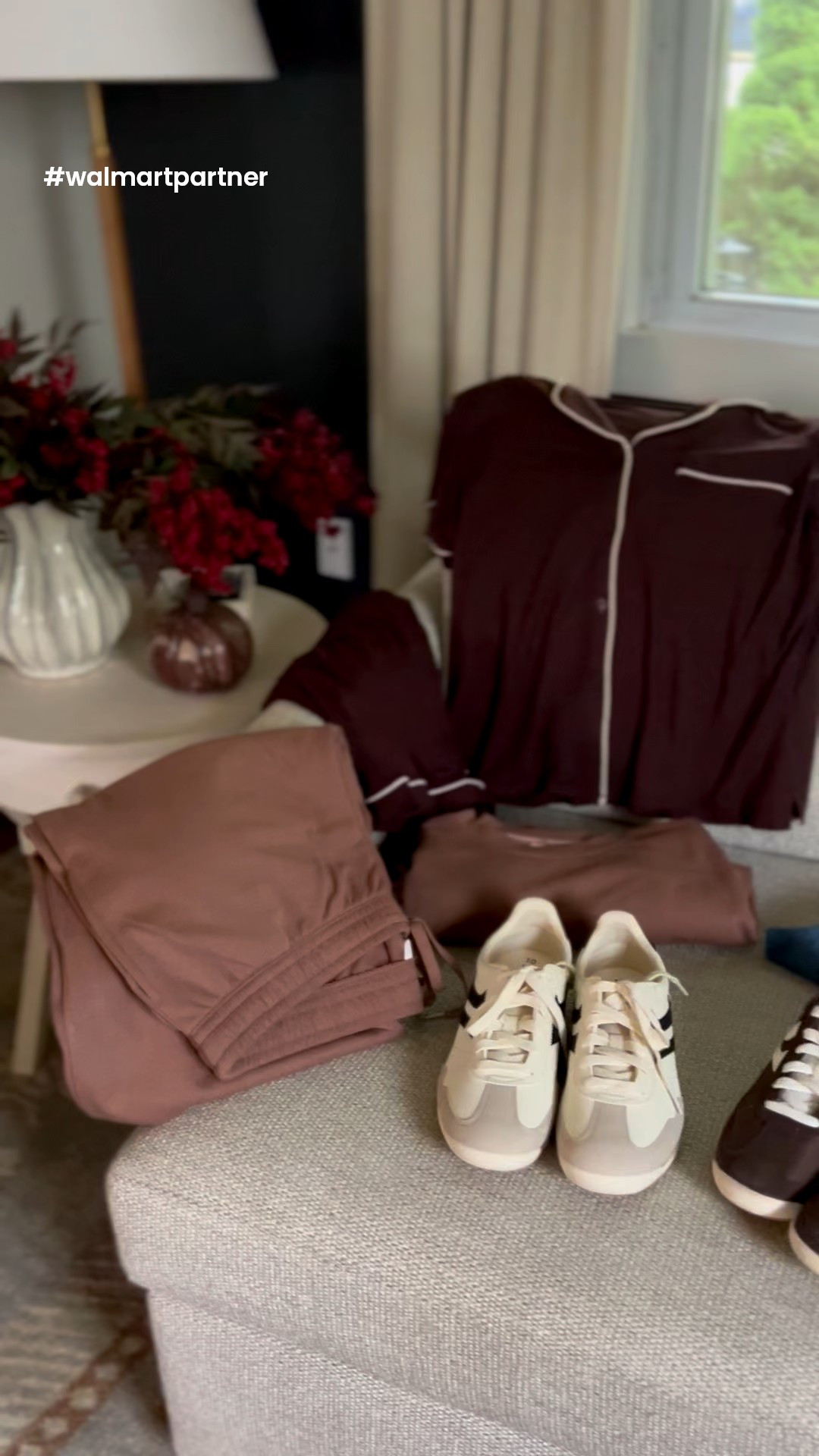 #WalmartPartner  Mini fall haul with Walmart 

Partnered with @walmartfashion to share a few pieces I’m loving for the season — and it’s all under $30 👏

🤎 First up: the sneakers I lived in last year… back in chocolate brown (my favorite) and a new lighter version with a dark stripe. So comfy, so good.

🛌 Then I grabbed another set of my go-to pajamas — the white piping makes them feel super luxe, and they hold up SO well in the wash.

🧥 And I couldn’t resist a couple sweaters — this gold button detail is gorgeous — plus a pair of jeans with amazing reviews. (I sized up for the best fit!)

✨ Everything else you see — like the matching lounge set — is linked in my LTK!