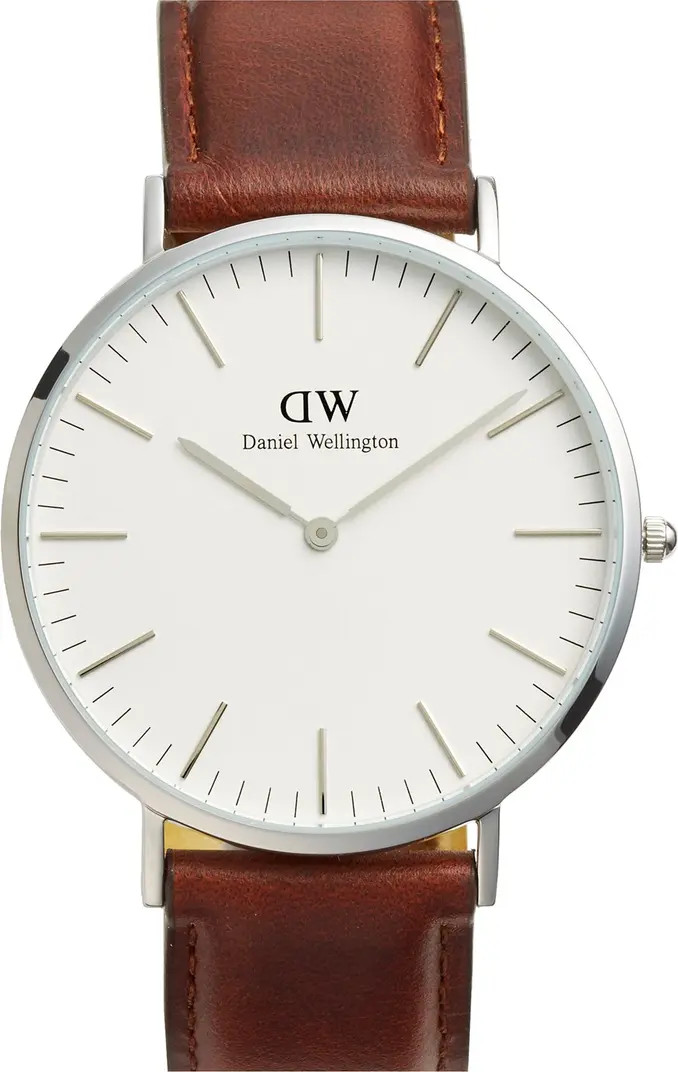'Classic St. Mawes' Leather Strap Watch, 40mm | Nordstrom