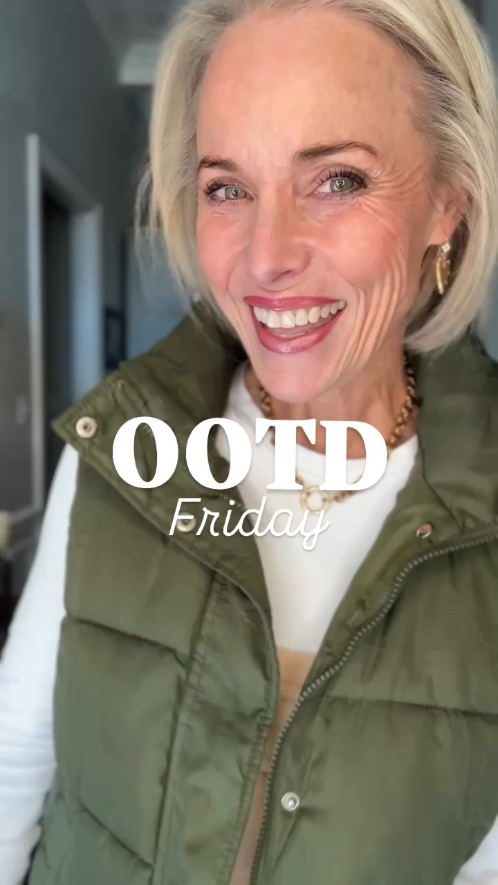 Friday OOTD! We still have a little snow left here in South Louisiana, and it’s freezing! So, I bundled up in some cozy Amazon finds that I’m absolutely loving right now.

✨ My overalls are a Free People look-for-less inspired piece from Amazon—such a cute and affordable option!
✨ The ribbed long-sleeve tee underneath? Comes in a 3-pack from Amazon, and I wear them ALL the time.
✨ On top, I’m rocking a longline puffer vest with a detachable hood. It’s my go-to cold-weather layer because it looks great with everything and is super budget-friendly!

For accessories, I’m keeping it close to home:
✨ Earrings are Spartina.
✨ My necklace is The Lauren from The Bead Shop in New Orleans. Use code LAUREN10 for 10% off your purchase of The Lauren Necklace—it’s such a beautiful piece!

What’s the weather like where you are? Let me know below! 💬

#FridayOOTD
#AmazonStyle
#MidlifeStyle
#Over50Fashion
#CozyAndChic
#AffordableFashion
#WinterLayers
#ShopAmazon
#LaurenOggsGee
#LTKOver50
#grateful 
#getyourcolonoscopy 


#LTKWatchNow #LTKFindsUnder100 #LTKOver40