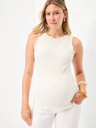Maternity Texured High-Neck Tank Top | Old Navy (US)