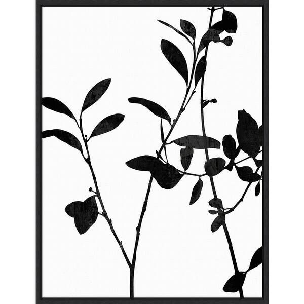 Nature Silhouette III (Leaves) by Danielle Carson Framed Canvas Art - Overstock - 32924026 | Bed Bath & Beyond