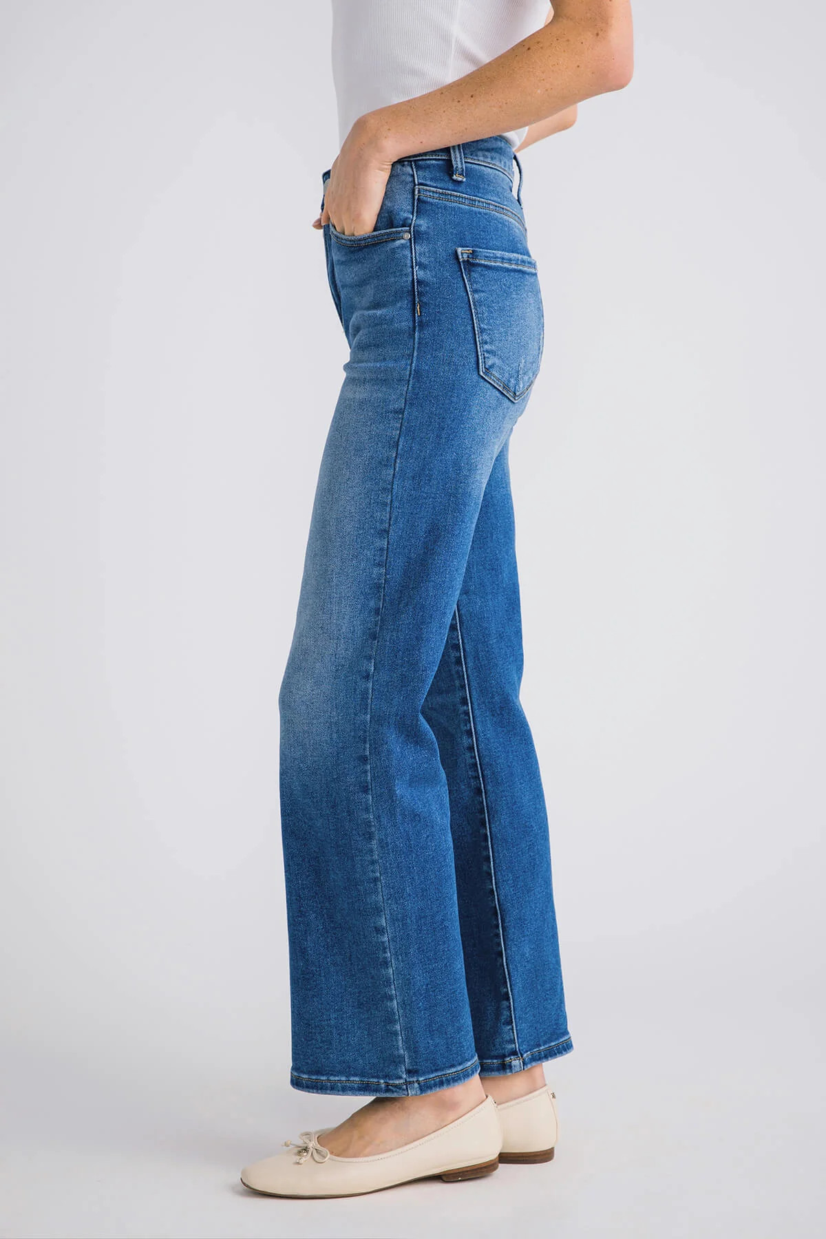 Risen Sophie High Rise Relaxed Straightleg Jeans | Social Threads