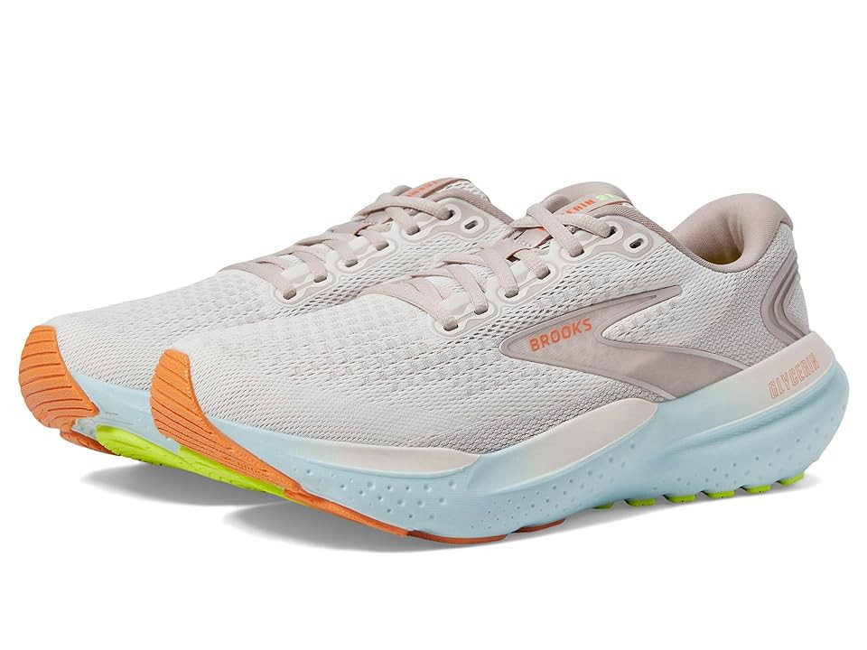 Brooks Glycerin 21 Women's Shoes Coconut/Aqua/Autumn Sunset : 11 B - Medium | Zappos
