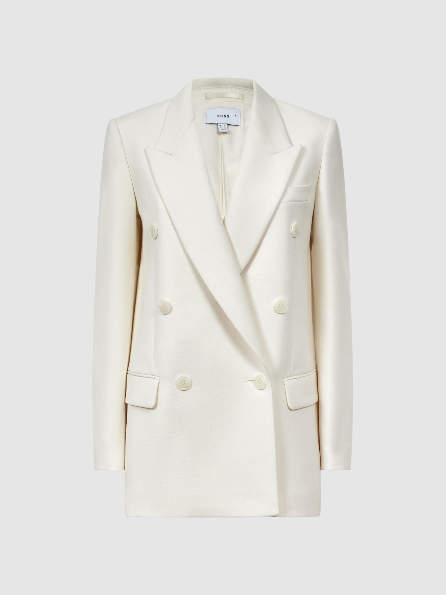 Reiss Modern Fit Wool Double Breasted Blazer in White - REISS | Reiss UK