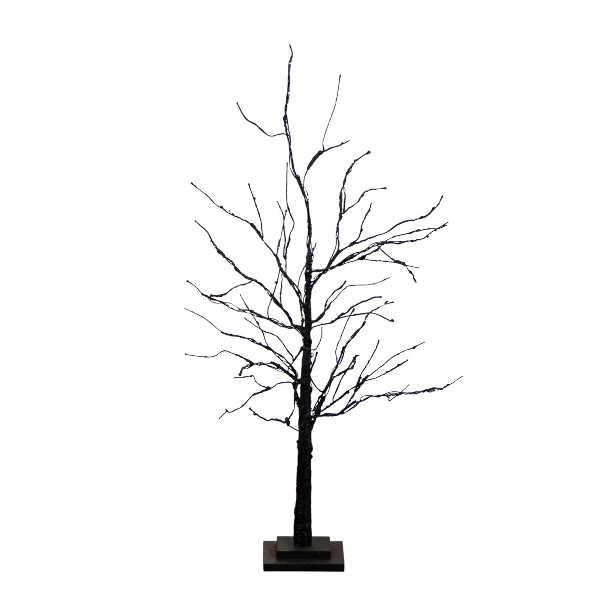 3Ft. Pre-Lit Halloween Black Twig Artificial Tree With 80 Orange & Purple LED Lights | Wayfair North America