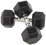 BalanceFrom Rubber Encased Hex Dumbbell in Pairs, Singles or Set | Amazon (US)