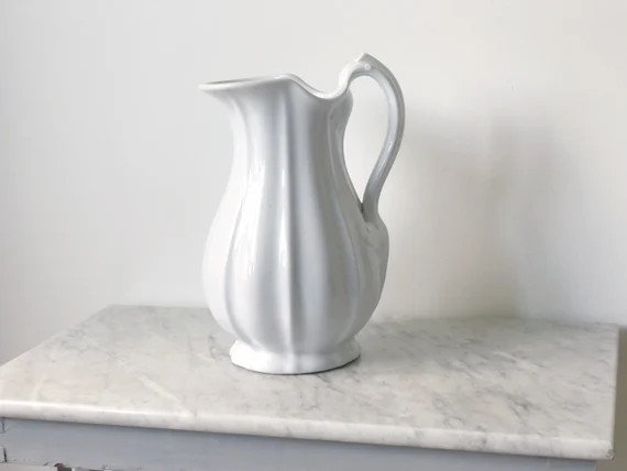 Large Antique Ironstone Pitcher | Etsy (US)