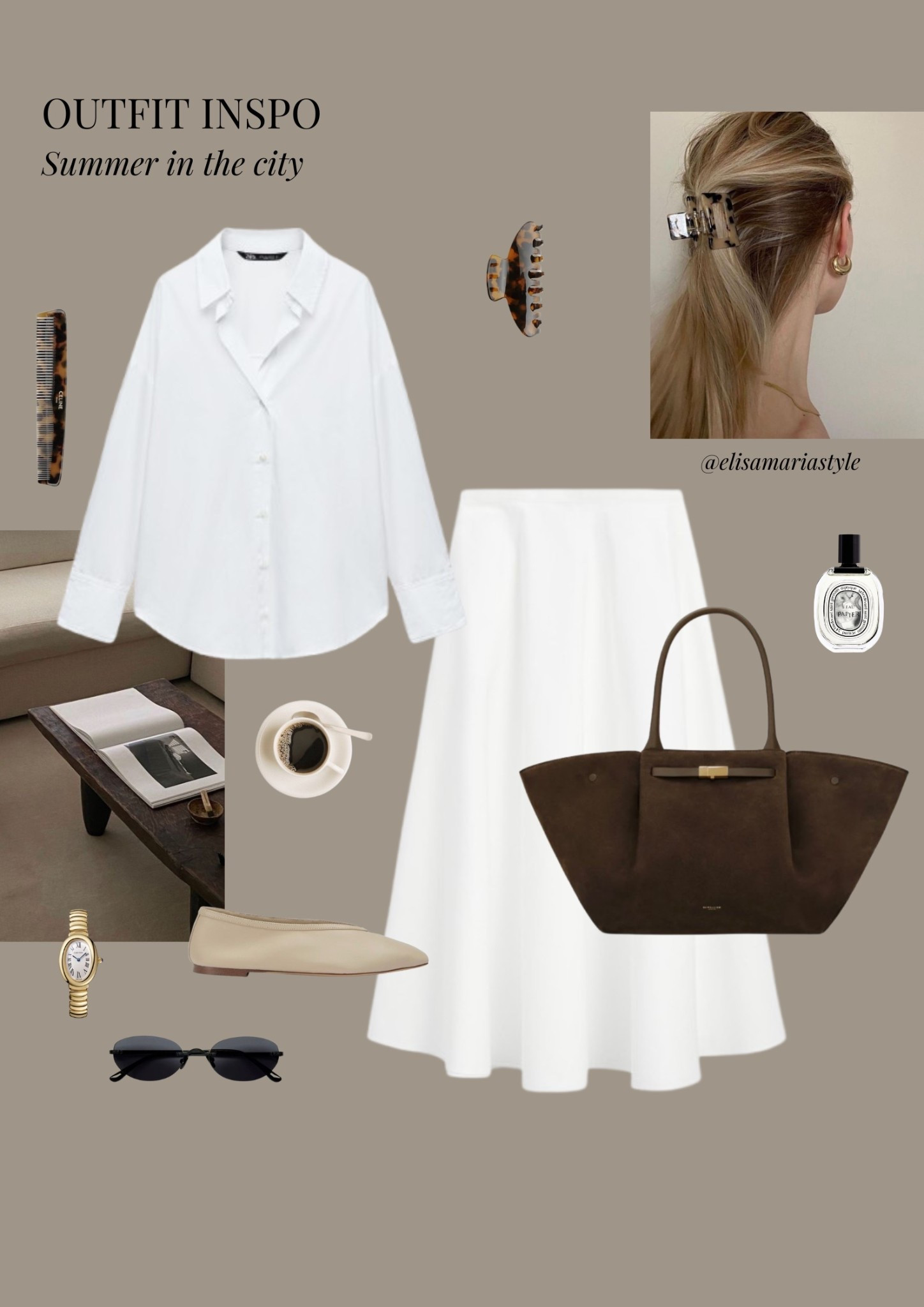 Classy and chic summer outfit idea - white skirt and blouse, suede bag and ballerinas 🤍

#LTKsummer #LTKstyletip