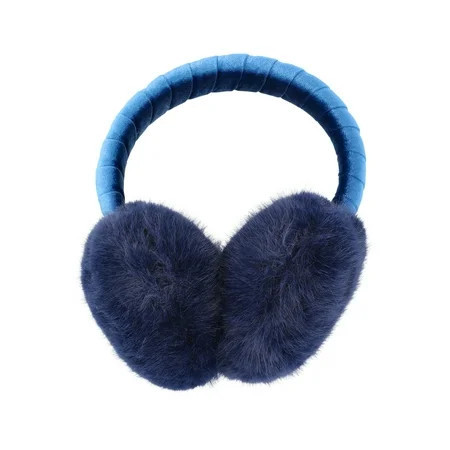 Time and Tru Women's Velvet Earmuffs, One Size, Blue, Polyester | Walmart (US)