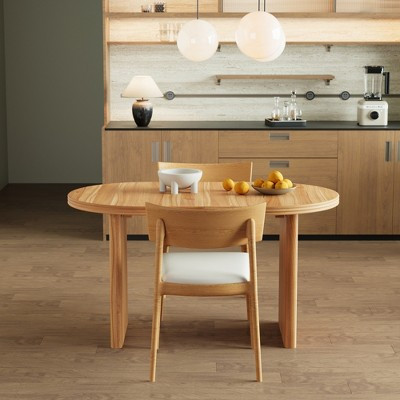 GDFStudio Xavine Farmhouse Modern Wood Extendable Dining Table, Natural Walnut | Target