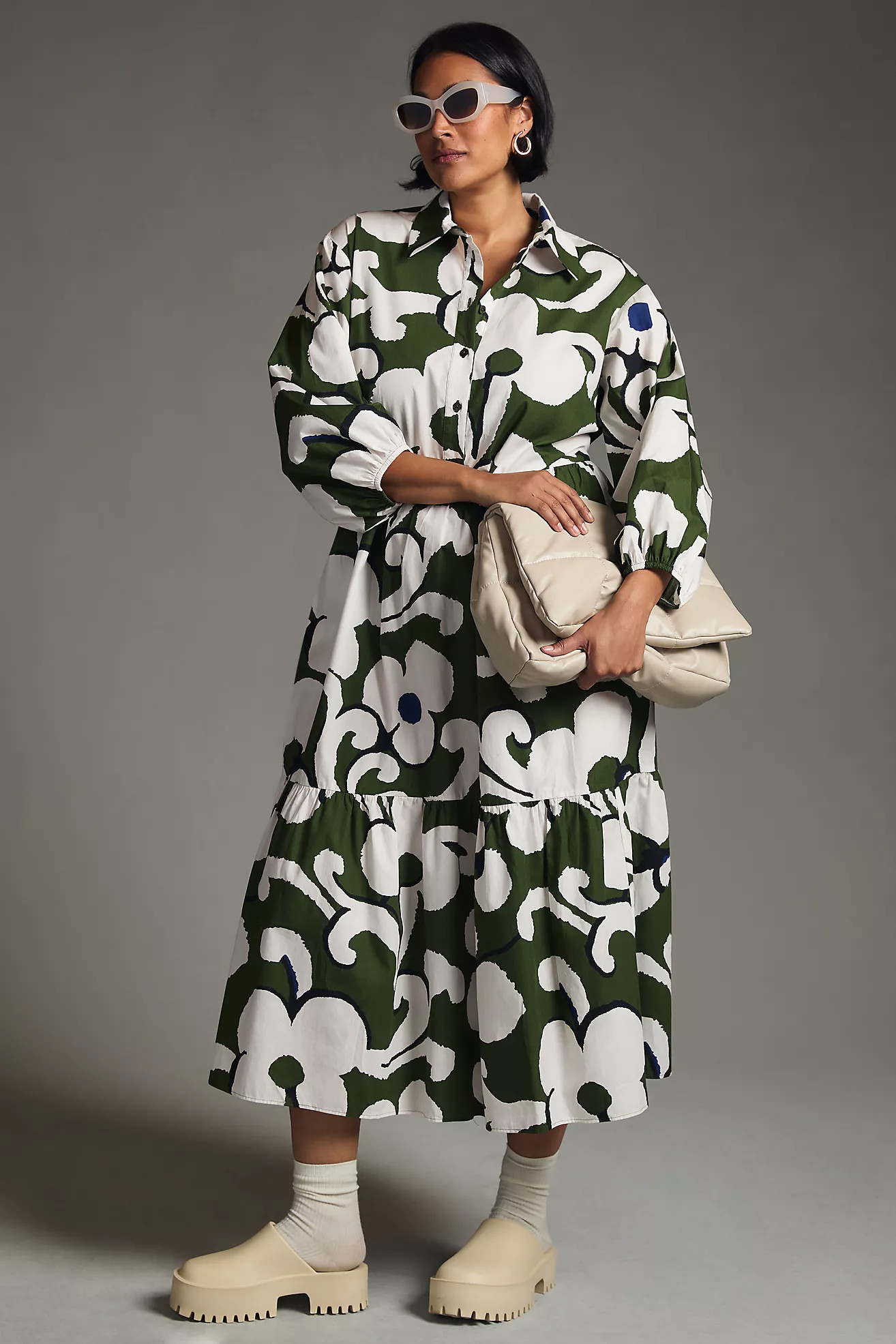 Maeve Tiered Shirt Dress | Anthropologie (US)