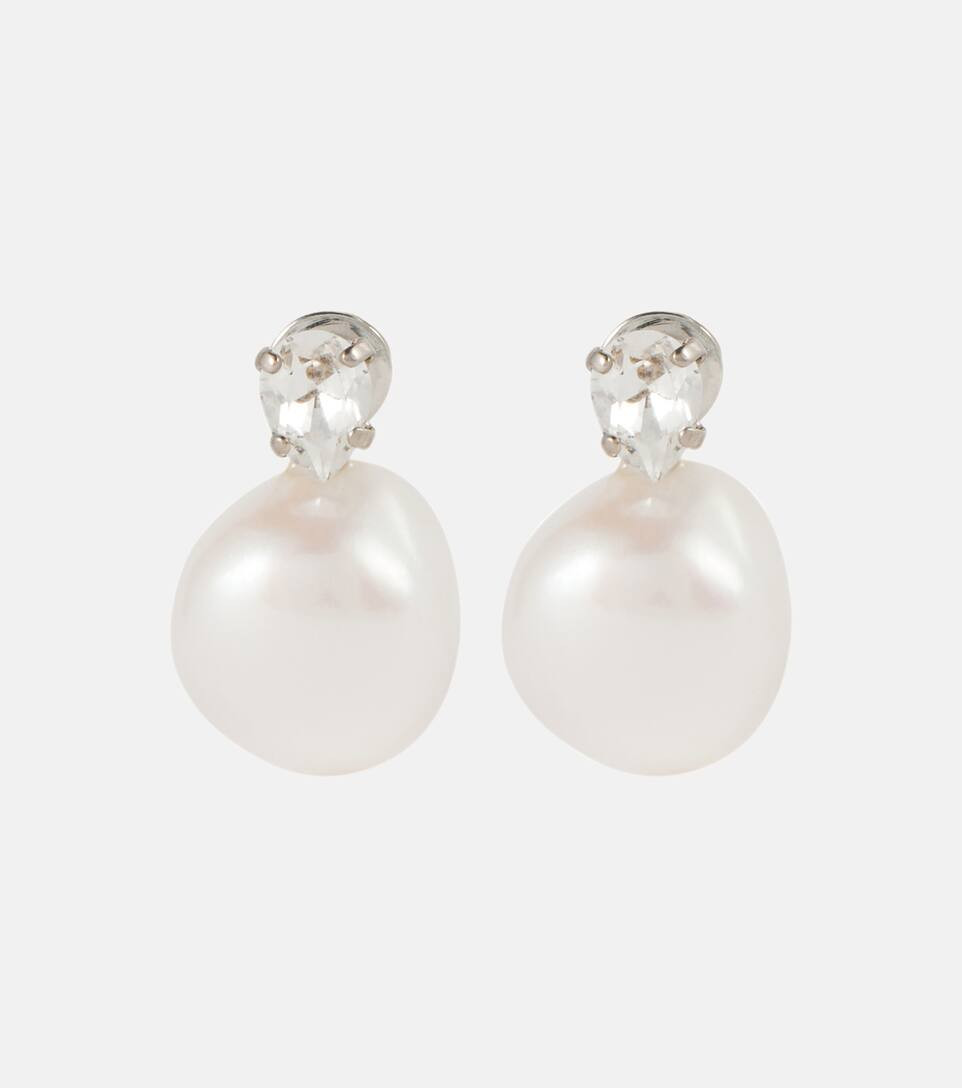 Crystal-embellished pearl earrings | Mytheresa (INTL)