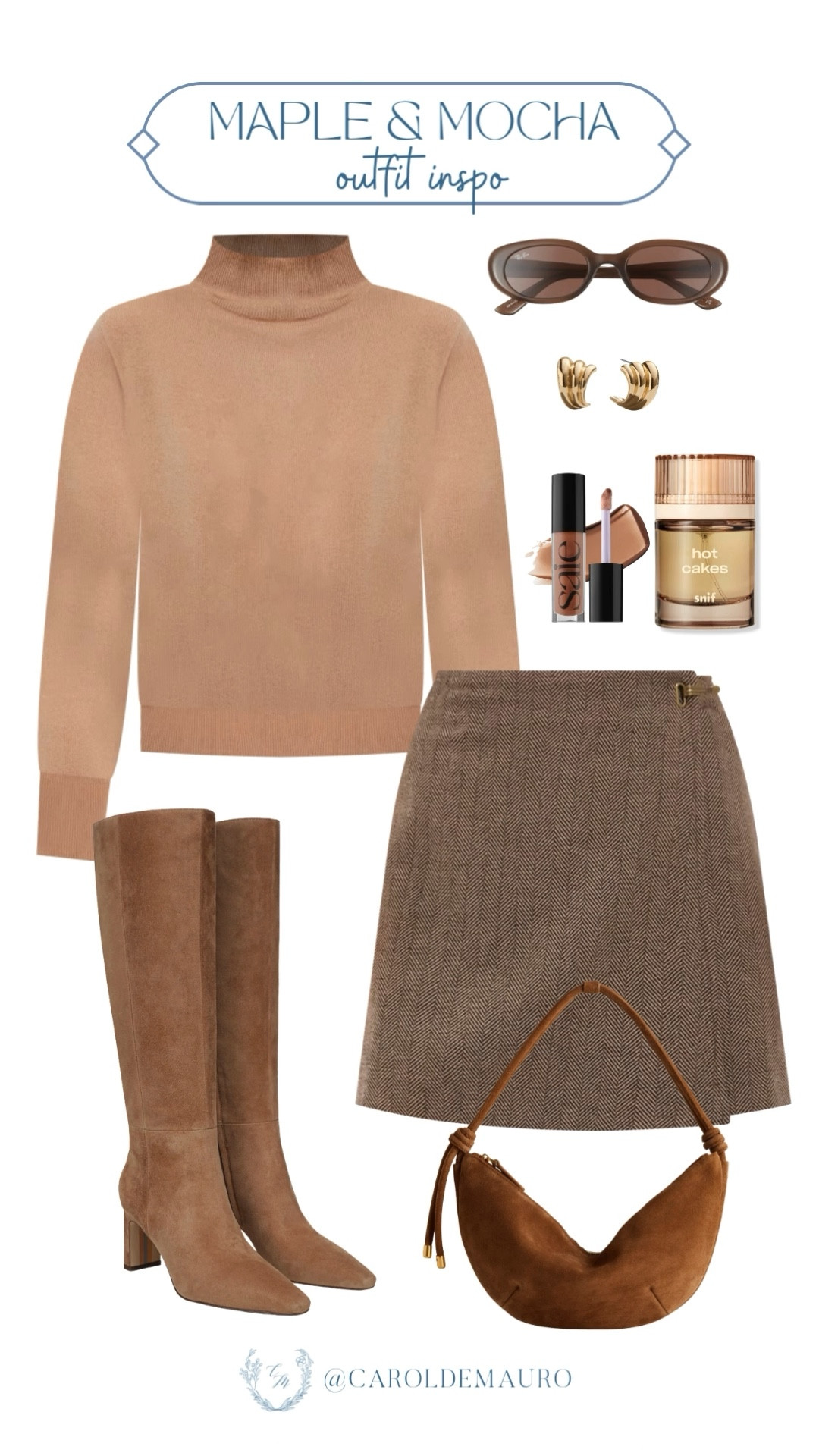 Embrace all the warm tones of fall with this Maple & Mocha outfit combo. A chic turtleneck and a mini skirt are such a vibe for a city stroll or apple picking day! Complete the look with stylish boots.

preppy look, fall fashion trend, outfit inspo, monochromatic style, pinterest vibes, weekend wear, polished outfit, classy style

#LTKStyleTip #LTKSeasonal #LTKU