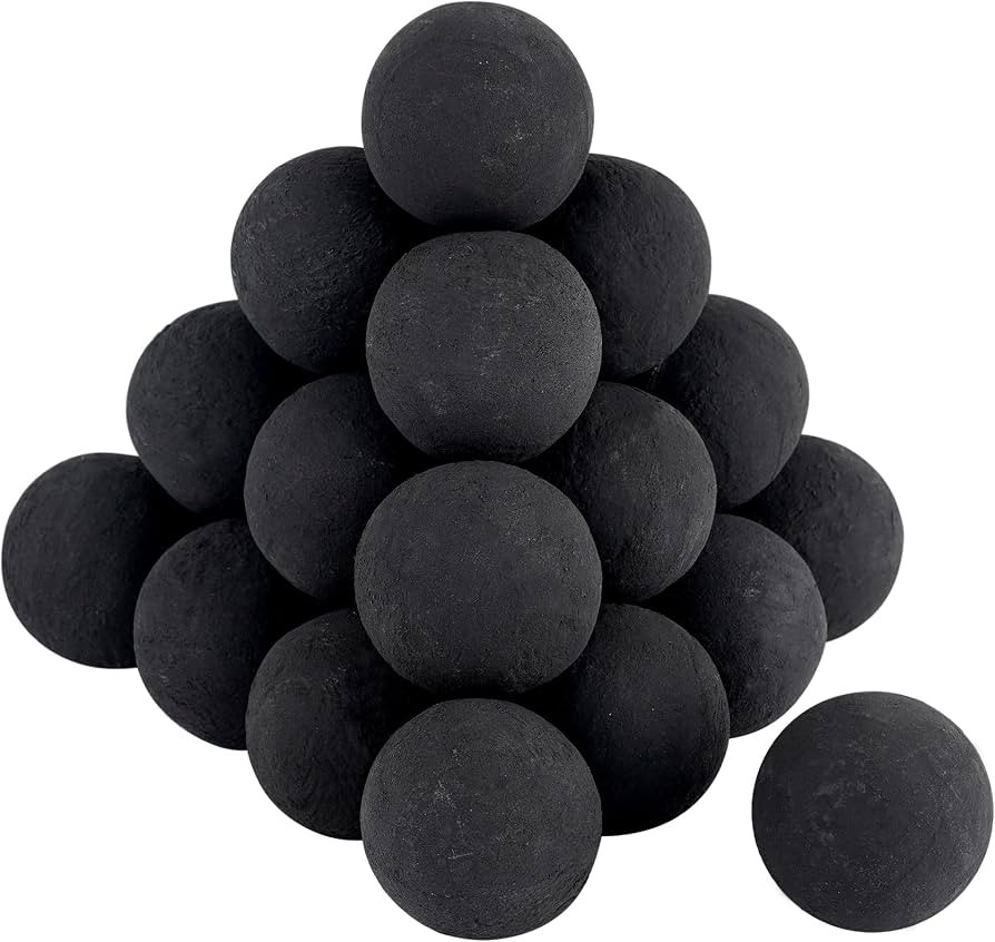 Skyflame 2-Inch Round Ceramic Fireplace Balls, 25PCS Solid Fire Pit Balls | Amazon (US)