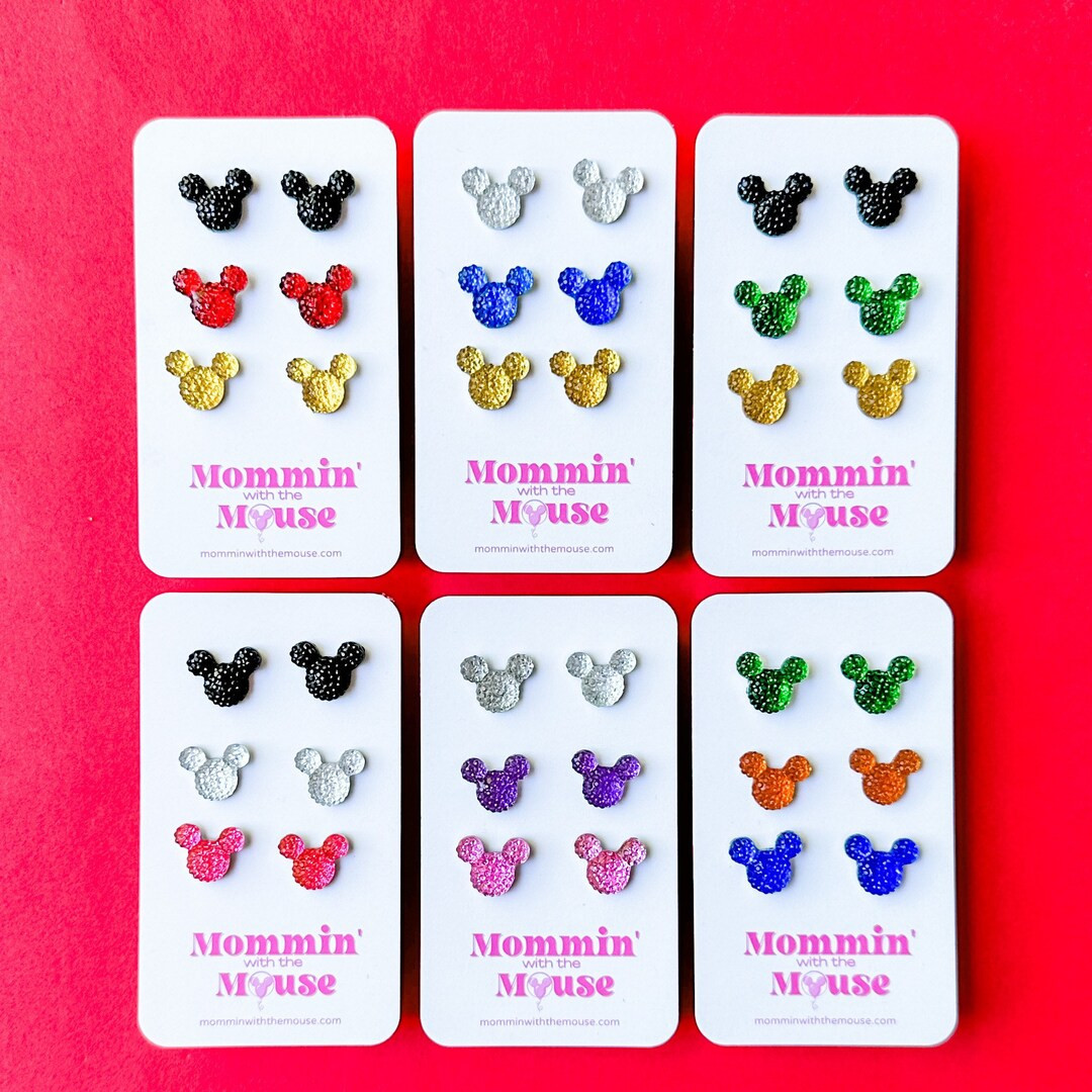 Sensational Six Sparkle Mickey Studs Set of 3 Mickey Earrings Disney Earrings - Etsy | Etsy (US)