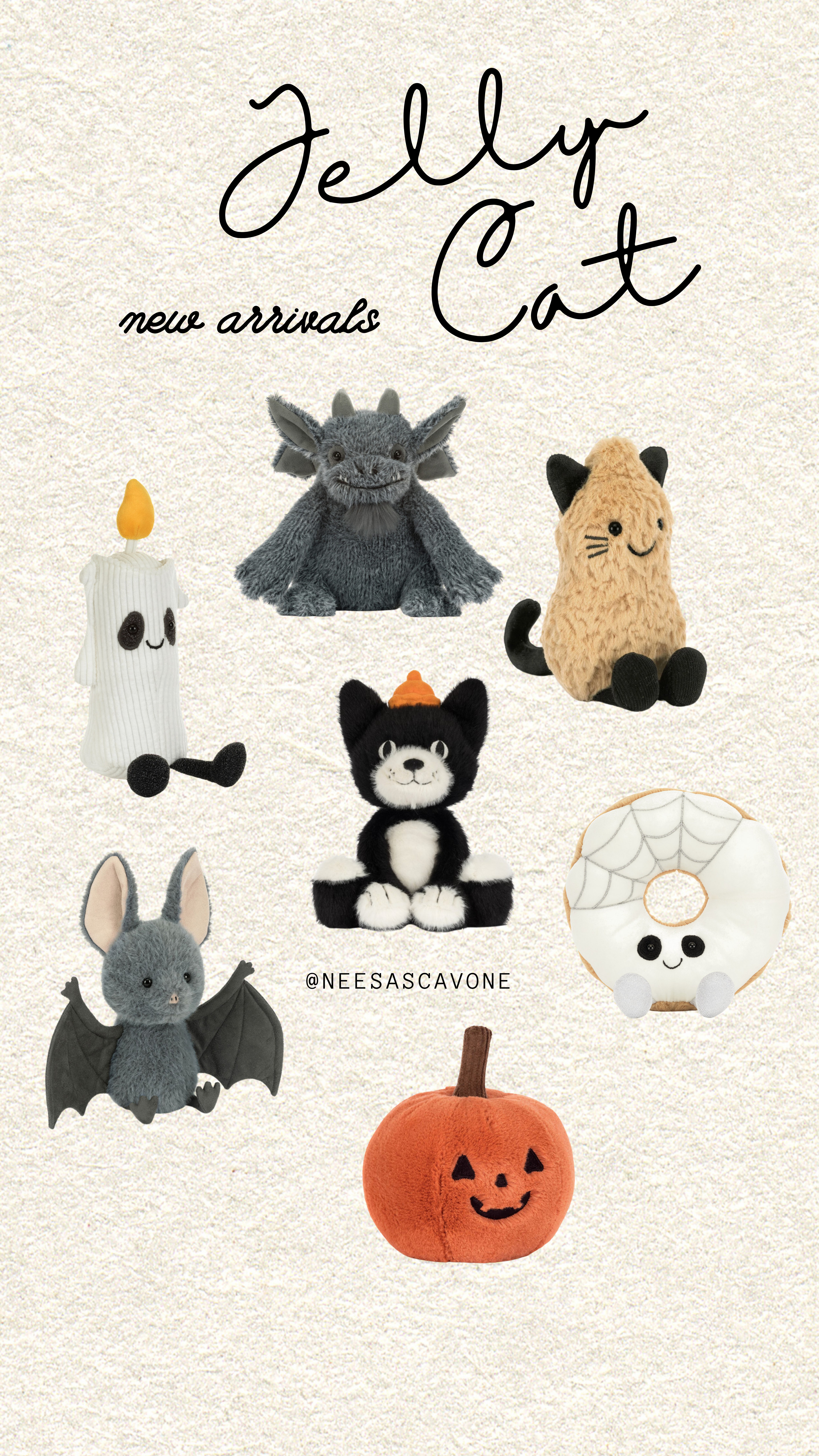 Cozy Halloween finds just landed 🎃🖤 These Jellycat Halloween plushies are the cutest way to add a little spooky season charm to your home, kids’ rooms, boo baskets + Halloween gifts. Linking these adorable new arrivals on my LTK before the favorites sell out! 👻🐈‍⬛🦇

Shop all my Jellycat Halloween finds in the post 🛍️

#Jellycat #JellycatHalloween #JellycatFinds #Halloween2026 #HalloweenDecor #HalloweenFinds #HalloweenPlush #HalloweenStuffedAnimals #SpookySeason #SpookySeasonDecor #BooBasket #BooBasketIdeas #HalloweenGifts #KidsHalloween #FallFinds #FallFavorites #LTKFinds #LTKHome #LTKKids #LTKSeasonal 

 #LTKSeasonal #LTKKids