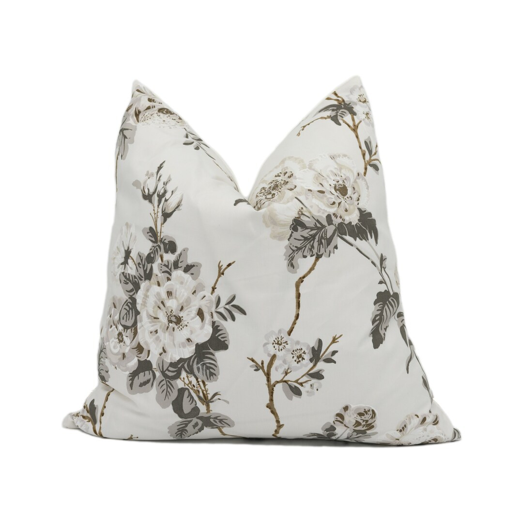 Schumacher Betty Chintz Charcoal Lush Floral Cushion Cover Handmade Throw Pillow Designer Home D... | Etsy (US)