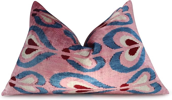 CANVELLO Handmade 16x24 Silk Velvet Throw Pillow – Organic Vegetable Dyed Down Feather Insert ... | Amazon (US)