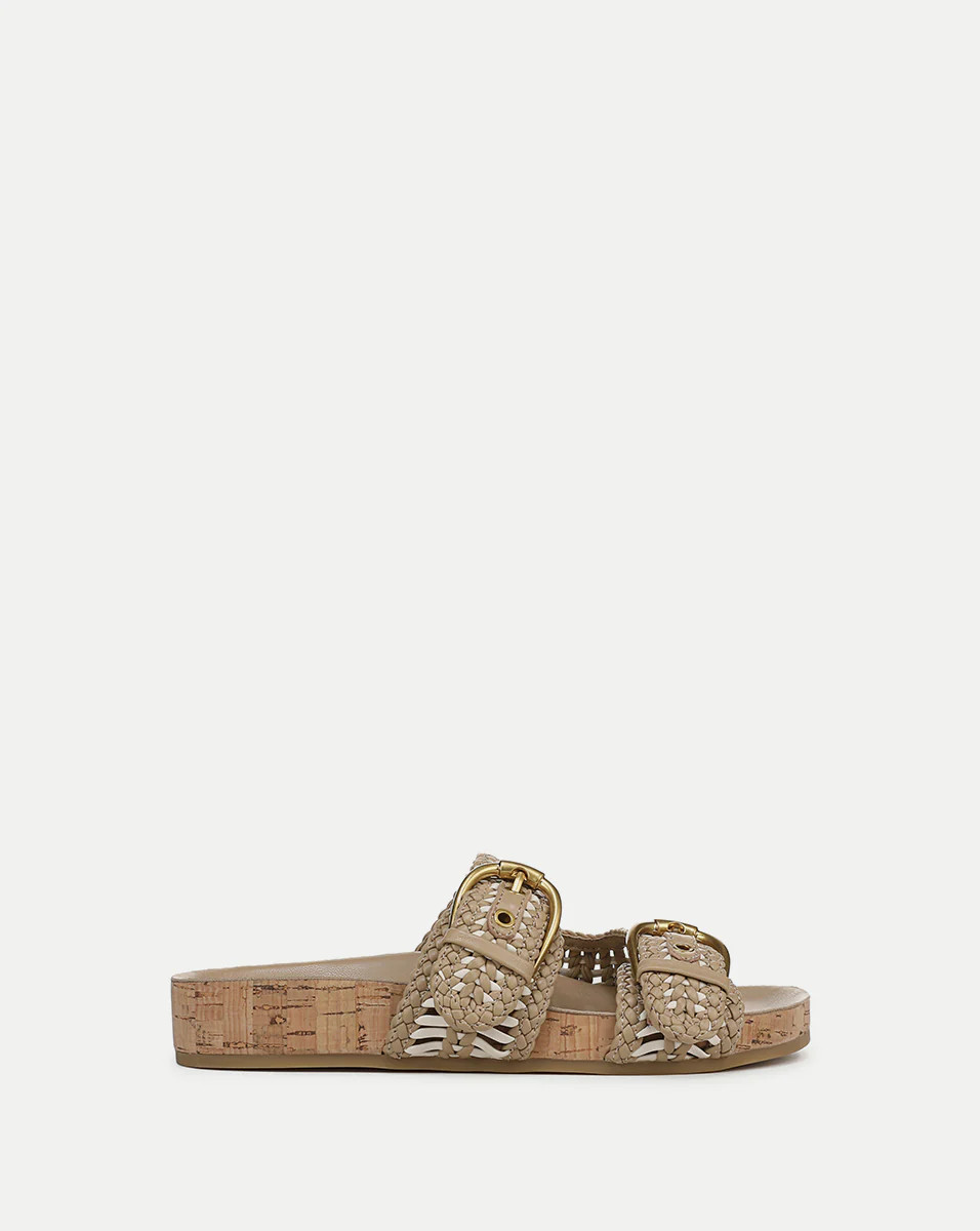 Prue Croc-Embossed Buckle Sandal | Veronica Beard