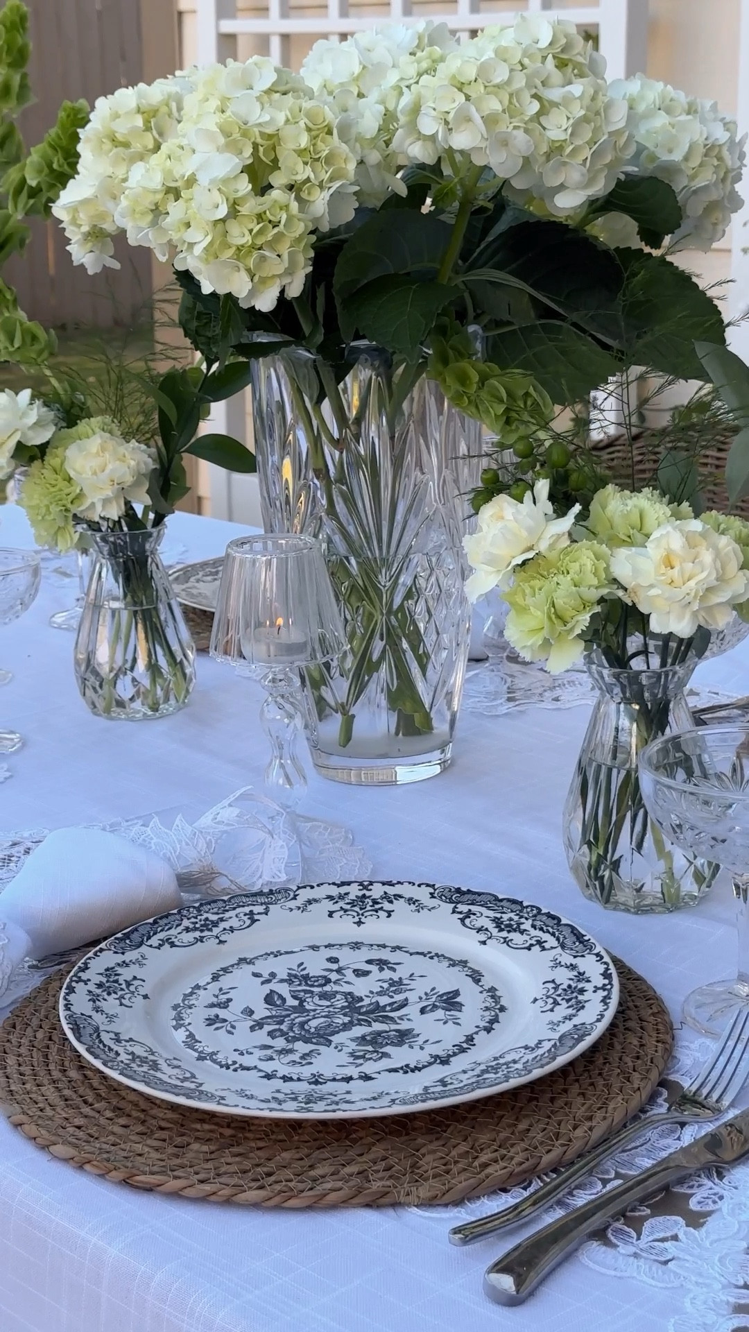 Put together one of my favorite tablescapes I’ve ever created! It looks vintage but it’s actually @Wayfair . Loveee these blue floral plates, all the lace linens, and crystal glassware. #ad #wishyouwerehere #outdoor, #Wayfair #WayfairPartner 

#LTKHome