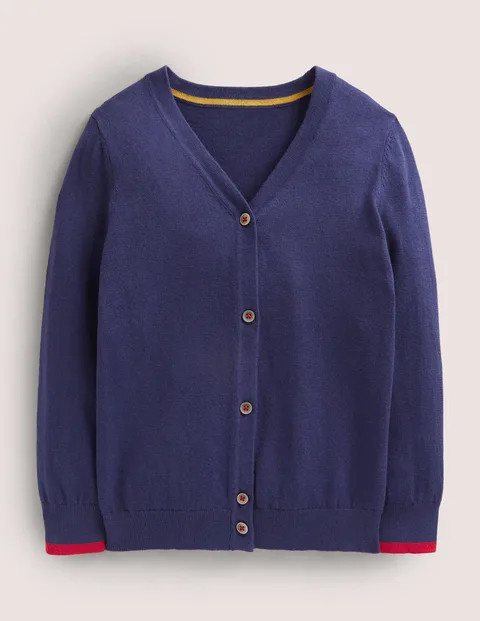 Cotton Cashmere Mix Cardigan - College Navy | Boden US | Boden (US)