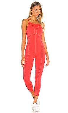 Free People X FP Movement Side To Side Performance Onesie in Neon Coral from Revolve.com | Revolve Clothing (Global)