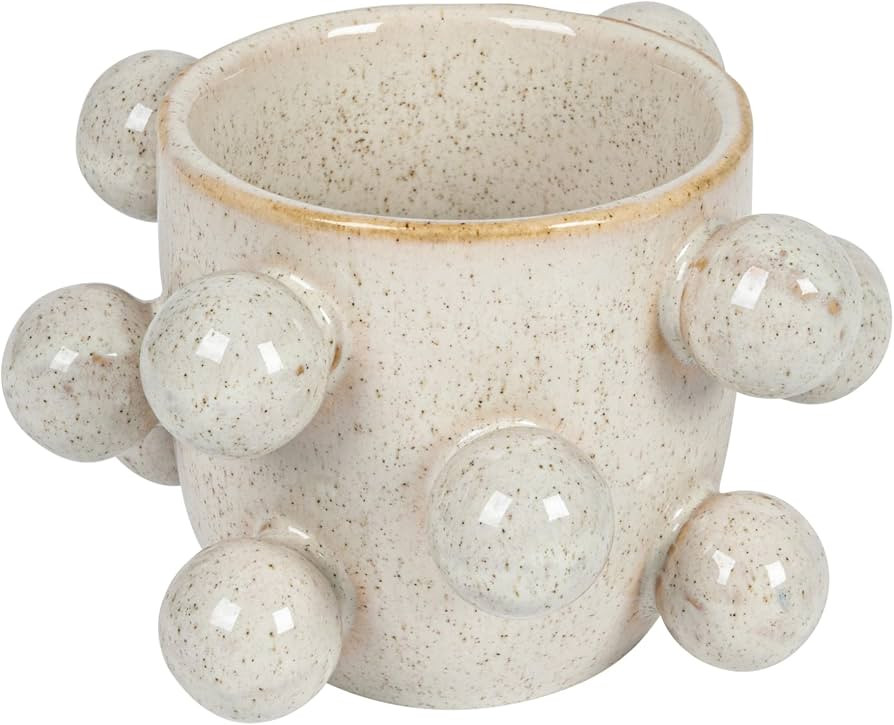 Bloomingville 4.25 Inches Round Stoneware Orbs and Reactive Glaze, Holds 3 Inches Pot, Speckled C... | Amazon (US)