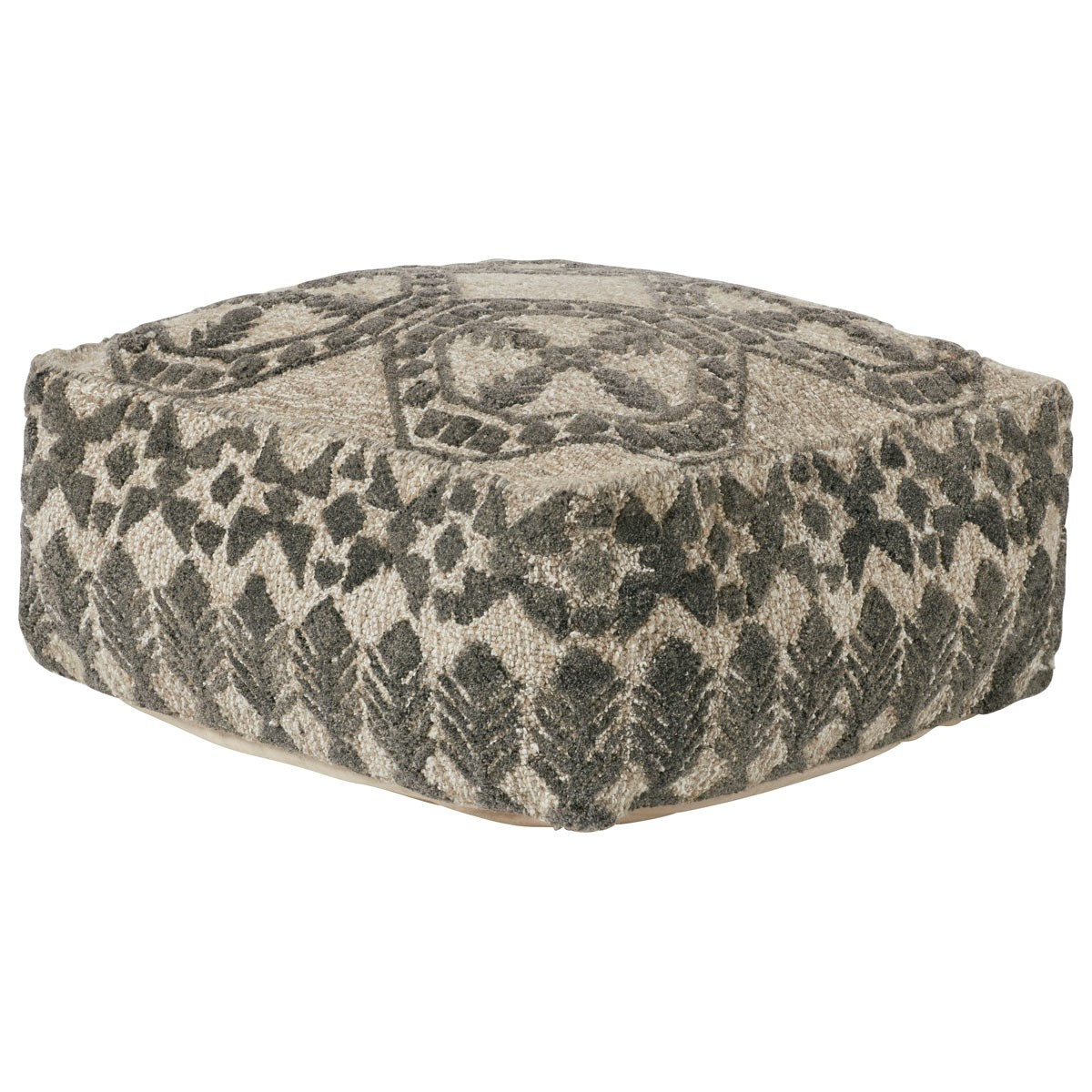 Ely Floor Pillow - Granite/Lead White | OKA Direct (UK)